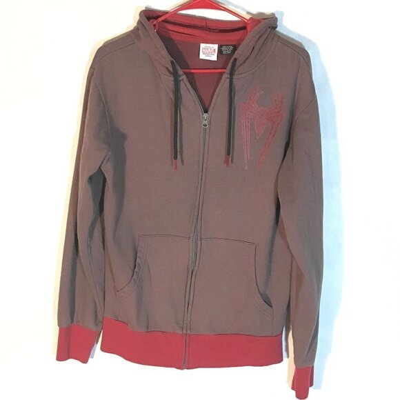 MARVEL Spider Man Gray Red Long Sleeve Sweater Hoodie Mad Engine MadEngine VTG - Picture 1 of 7